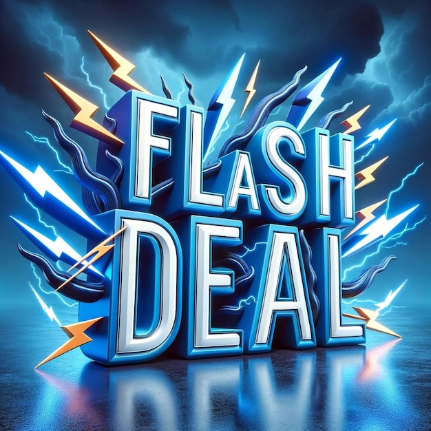 Electrifying Savings Dynamic Flash Deal 3D Typografie