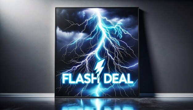 Electrifying Savings Dynamic Flash Deal 3D Typography