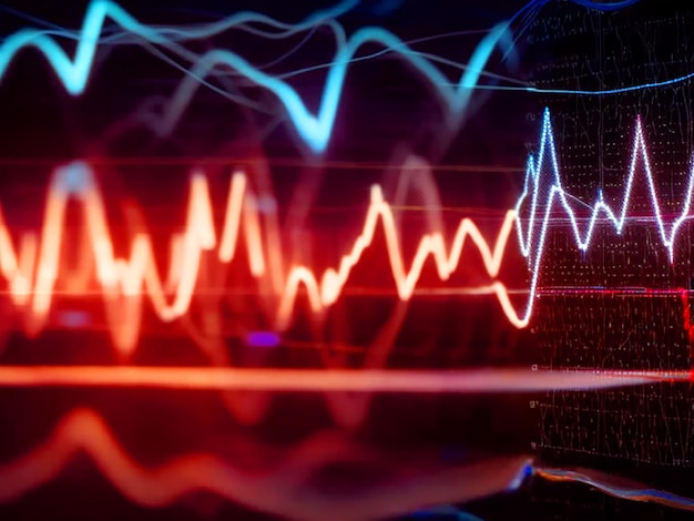 an electrocardiogram ECG or EKG graph showcasing the electrical activity of the heart over time