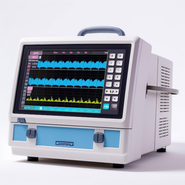 Foto elettrocardiogramma ecg o ecg macchina isolata su awar bianco