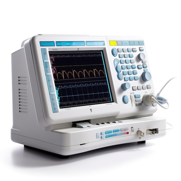 Foto elettrocardiogramma ecg o ecg macchina isolata su awar bianco