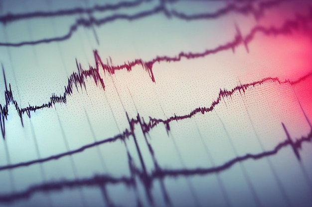 Electrocardiogram ekg heart rate monitor showing a specific\
illness in hospital room for checking heart rate hospitalized\
patients