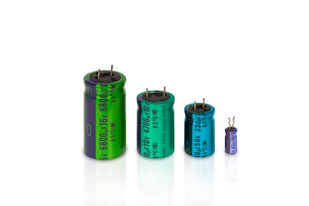 Electrolytic capacitors row with multi colors