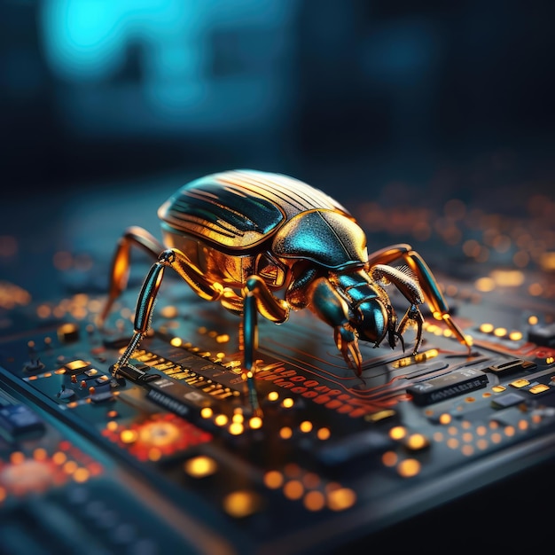 Electronic beetle on electronics