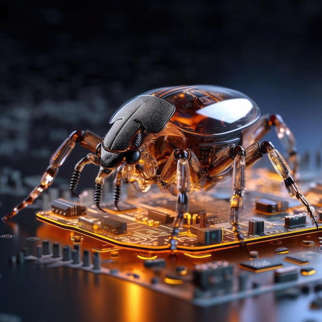 Electronic beetle on electronics