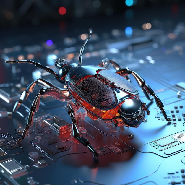 Electronic beetle on electronics