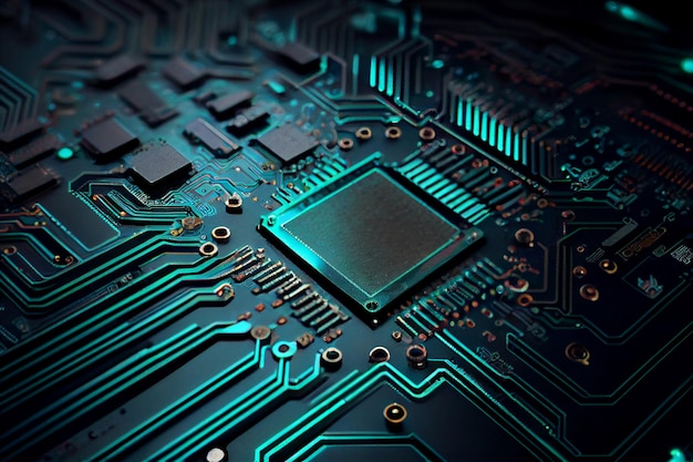 Electronic Circuit Board Backgroundgenerative ai