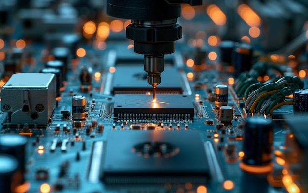 Electronic circuit board close up