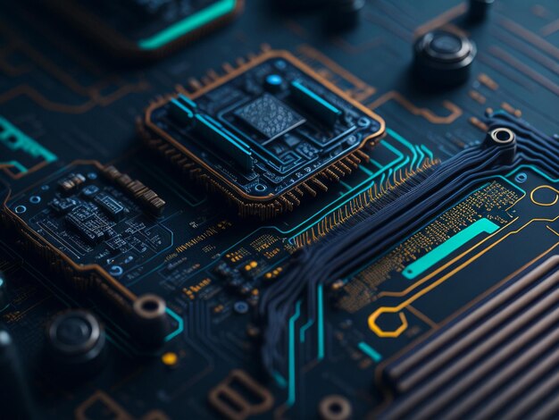 Electronic circuit board close up