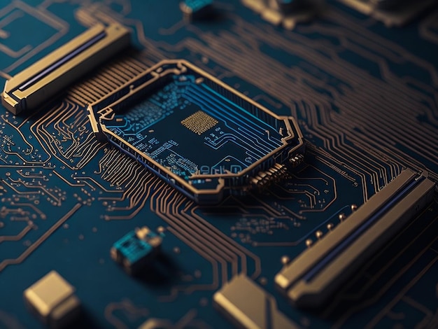 Electronic circuit board close up