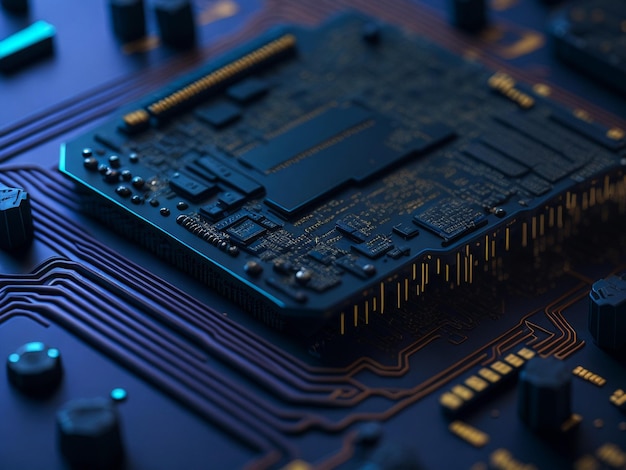 Electronic circuit board close up