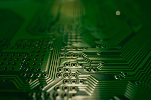 Electronic circuit board closeup electronic motherboard card circuitry and closeup on electronics ba