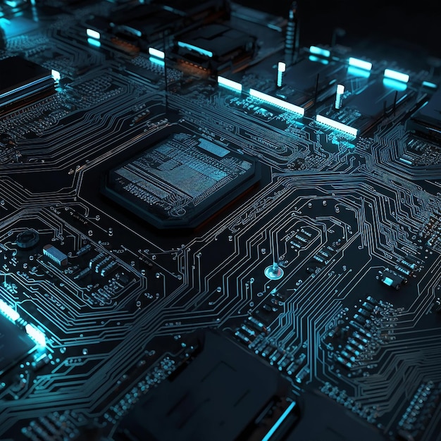 Electronic Circuit Motherboard And Laser Generative AI