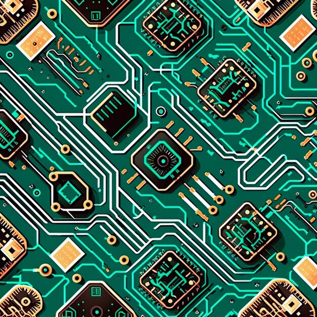 Electronic circuits seamless design background