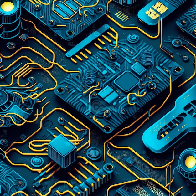 Electronic circuits seamless design background