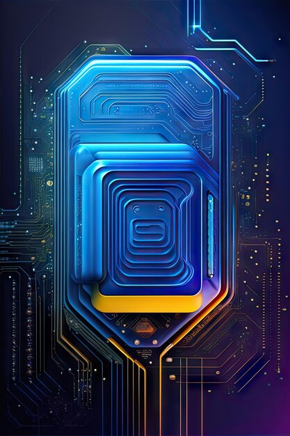 electronic computer circuit board with processor Connected cell phones and data