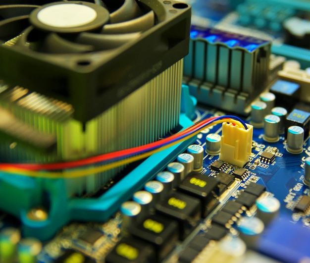 Electronic computer device. Shallow depth-of-field.