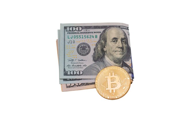 Electronic currency bitcoin and cash. Electronic money