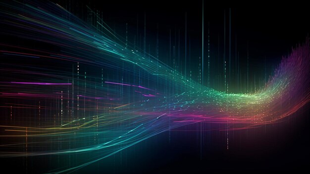 Electronic Data Flow Background with vectorsTechnology LinesGenerative AI