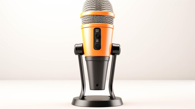 Electronic device microphone on white background