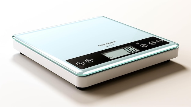 Photo electronic device scale on white background