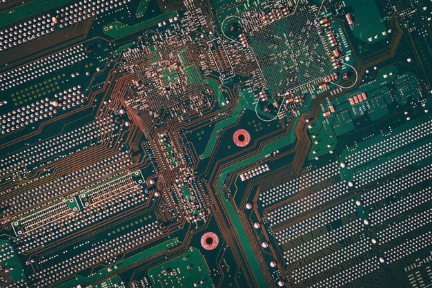 Struttura del chip di computer verde elettronico