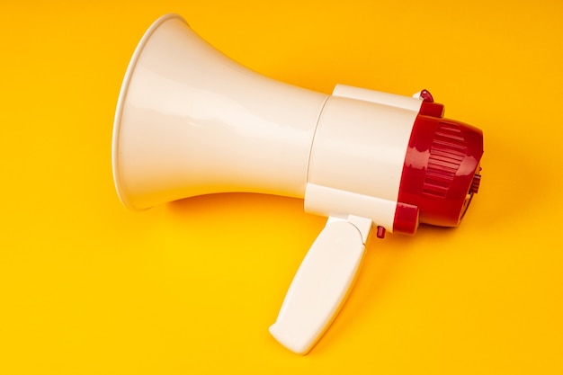 Photo electronic megaphone on color