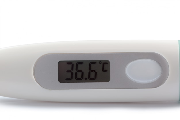 Electronic modern thermometer isolated