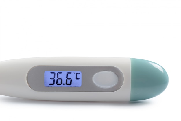 Electronic modern thermometer isolated