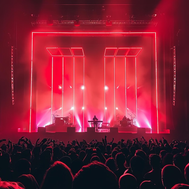 An electronic music concert with a large crowd