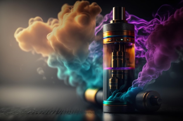 Электронная сигарета vape smoke Электронное устройство, имитирующее курение табака Устройства, производящие пар для вдыхания, имитирующее курение сигареты Парение электронных сигарет Генеративный ИИ