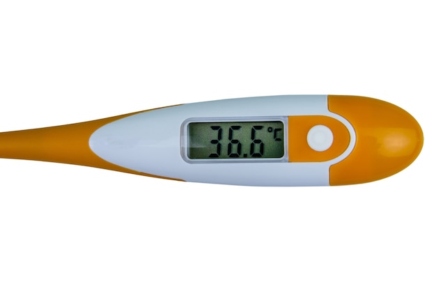 Электронный термометр, изолированные на белом фоне. Концепция здравоохранения и медицины