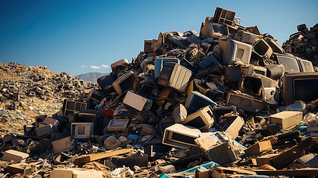 전자 폐기물 (e-waste) 폐기물 스크 어리 (electronic scrap pile)