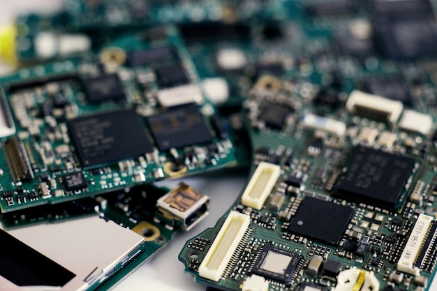 Electronic Waste, Semiconductor in Printed Circuit Board, technology background.