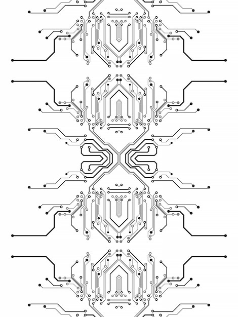 Photo electronics chip board. printed circuit board electronic high-tech model, digital technology. illustration abstract computer chip. black monochrome microchip, isolate on white background