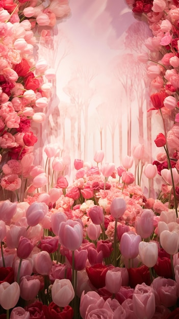 An elegan background with tulips