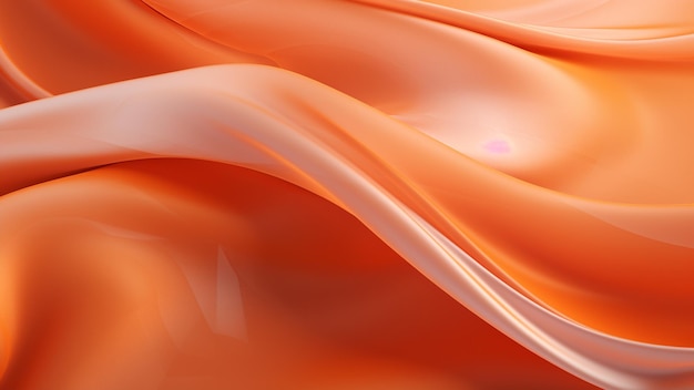 Фото Элегантная абстрактная мягкая фокусная волна глянцевая оранжевая ткань для фона