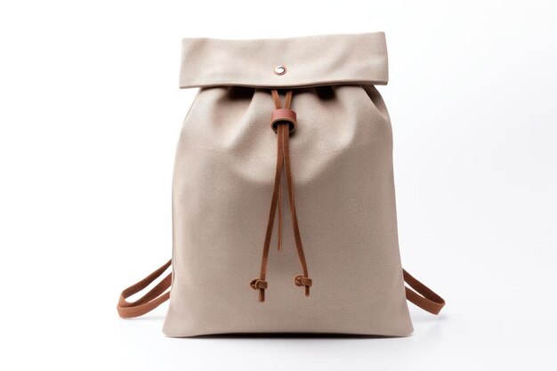 The Elegance of Beige A LeatherHandled Backpack