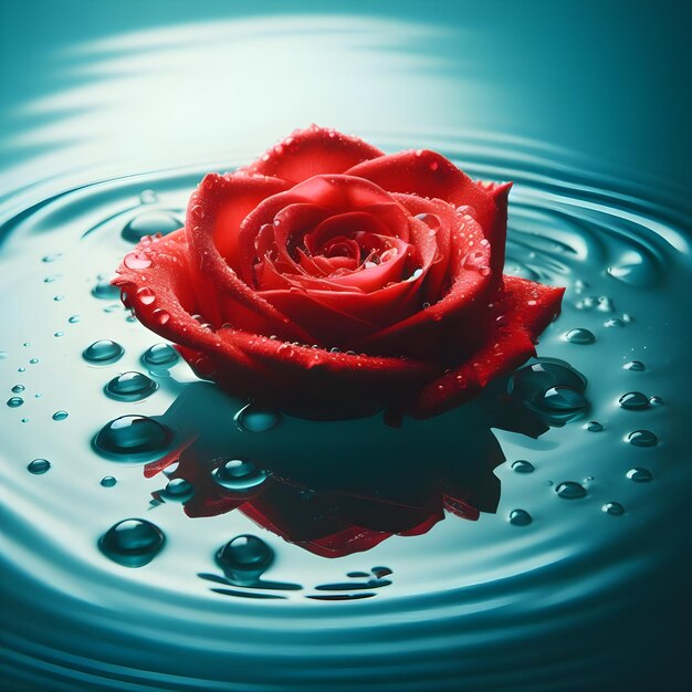 Photo elegance in bloom floating rose in tranquil waters