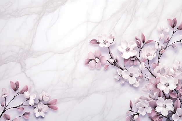 Photo elegance in blooms the timeless beauty of floral marble backgrounds