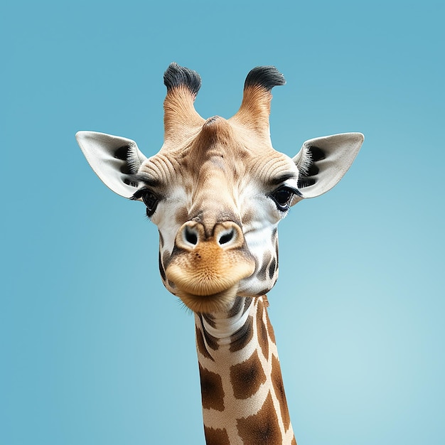 Elegance in blue wholebody giraffe against light background