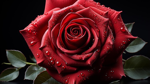 The Elegance of a Classic Red Rose focuses on its beautiful petals