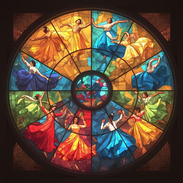 Elegance and Grace Stained Glass Dance Portrait