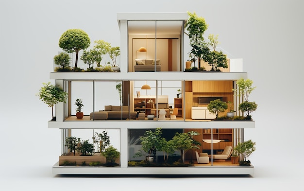 Elegance of Minimalism estate house Generative AI