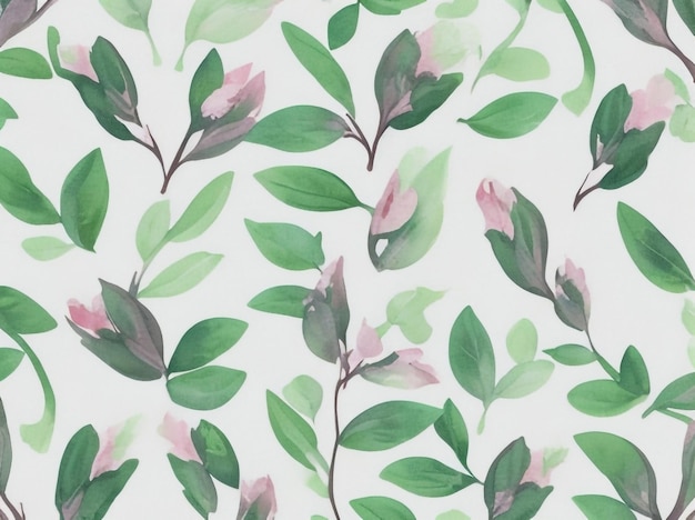 Elegance in Nature Floral Seamless Pattern with Branches and Leaves