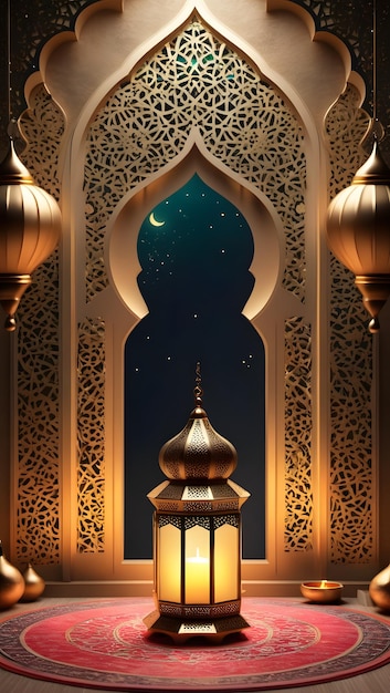 Elegance in Ramadan Premium 3D Background