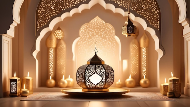 Elegance in Ramadan Premium 3D Background