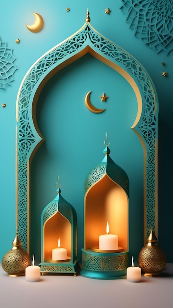 Elegance in Ramadan Premium 3D Background