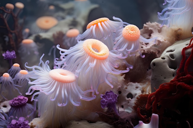 Elegance of sea anemones sea animal photography