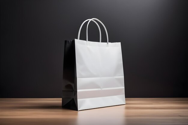 Elegance in Simplicity Isolated Black Shopping Bag on a Clean Background